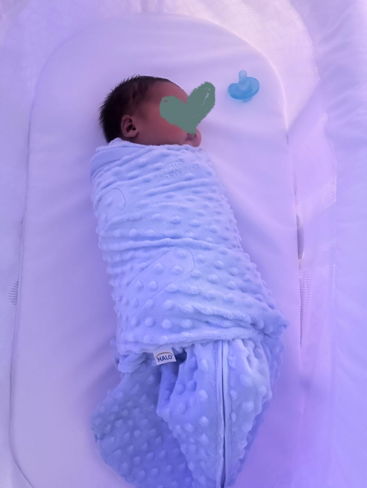 HALO Sleepsack Swaddle, 3-Way Adjustable Swaddle Blanket, TOG 3.0, Velboa Plush Dots, Cream, Newborn, 0-3 Months customer photo 2