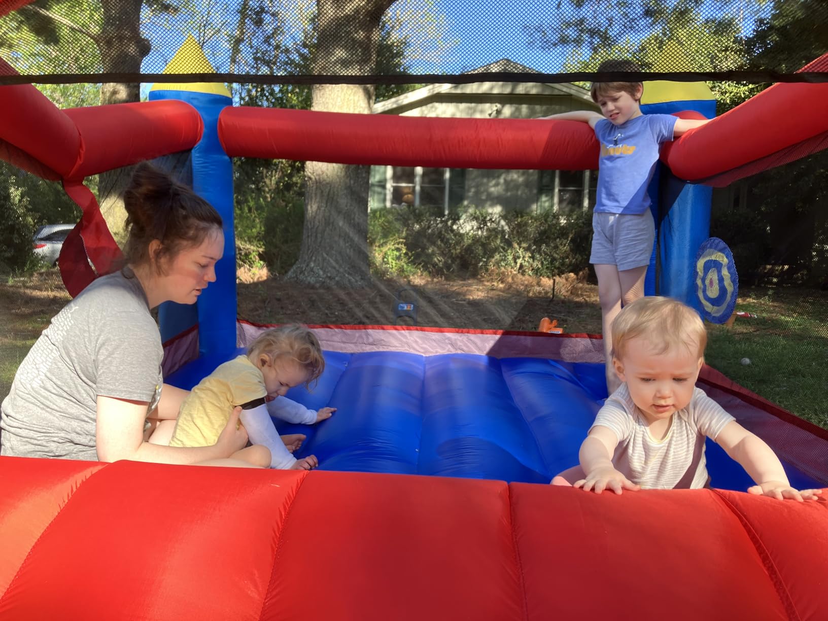 ACTION AIR [Updated Version] Bounce House, Inflatable Bouncer with Air Blower, Jumping Castle with Slide, Family Backyard Bouncy Castle, Durable Sewn with Extra Thick Material customer photo 2