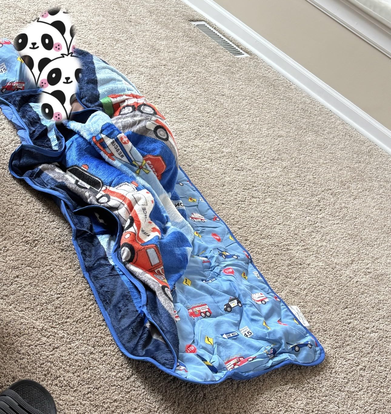EVERYDAY KIDS Toddler Nap Mat with Removable Pillow - Choo Choo Train - Carry Handle with Fastening Straps Closure, Rollup Design, Soft Microfiber for Preschool, Daycare, Sleeping Bag - Ages 2-6 Years customer photo 1