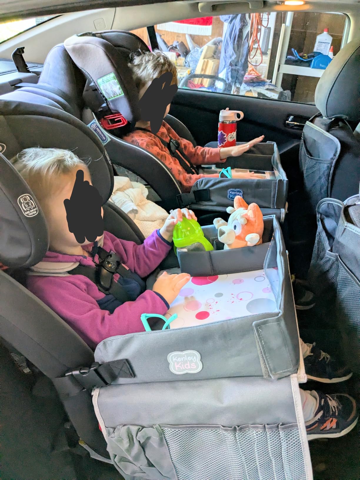 Kenley Kids Travel Tray, Toddler Car Seat Lap Tray, Road Trip Essentials Activity Table (Blue/Gray) customer photo 1