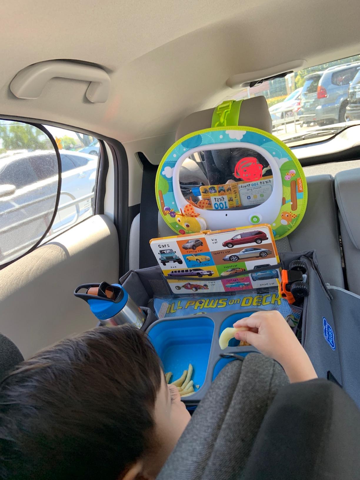 Kenley Kids Travel Tray, Toddler Car Seat Lap Tray, Road Trip Essentials Activity Table (Blue/Gray) customer photo 2