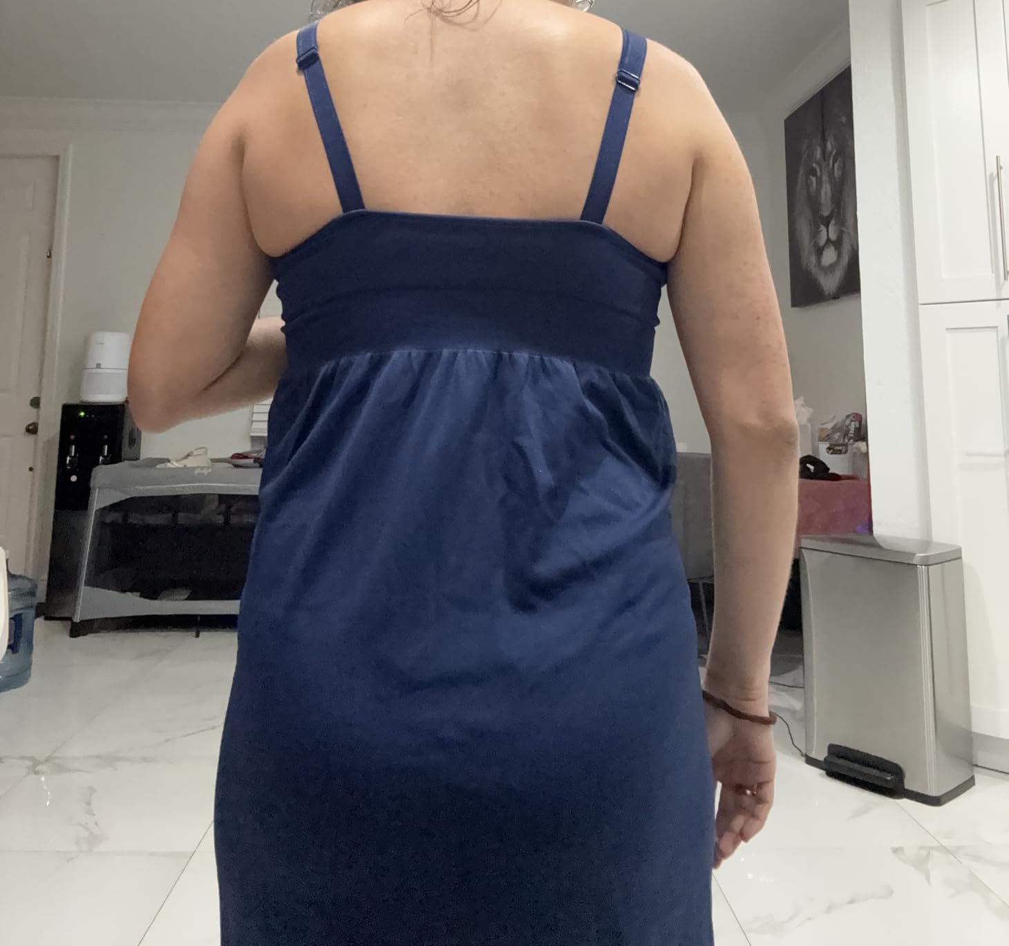 iloveSIA Nursing Gowns with Built-in Nursing Bra-3-Pack Breastfeeding Night gown-Comfort Soft for Labor Postpartum Hospital customer photo 1