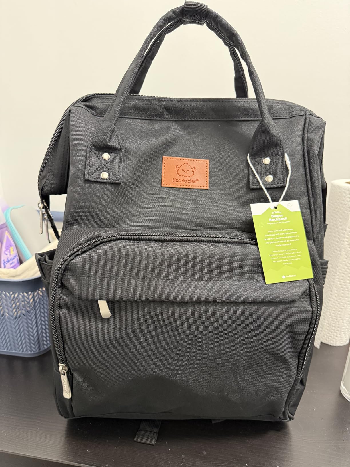 KeaBabies Baby Diaper Bag Backpack, Baby Bag for Boys, Girls (Trendy Black) | Large, Waterproof, Multi Function, Travel Diaper Backpack with Changing Pad, Durable Travel Essentials for Moms and Dads customer photo 1