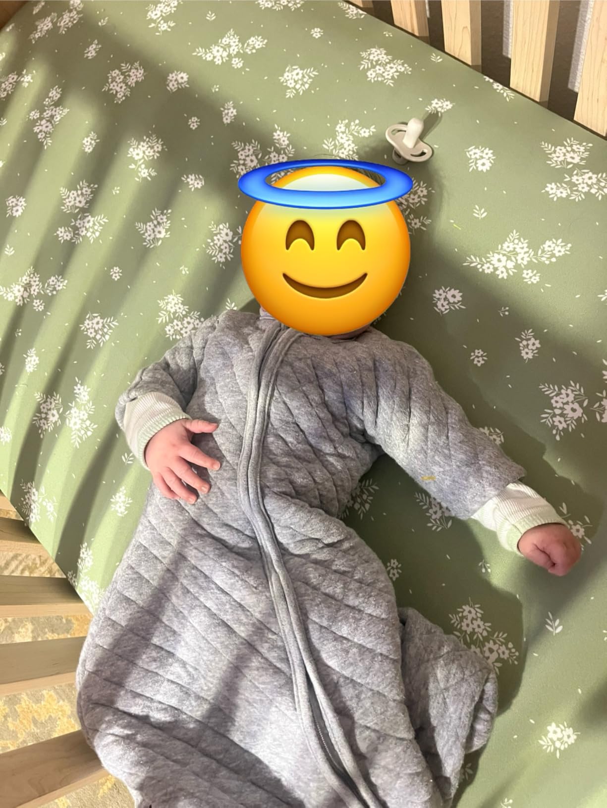 HALO Easy Transition SleepSack, Baby Sleep Sack Wearable Blanket, 100% Cotton, Soft & Breathable, 1.0 TOG, Helps Transition from Swaddle for Infants, Heather Grey, Small customer photo 1