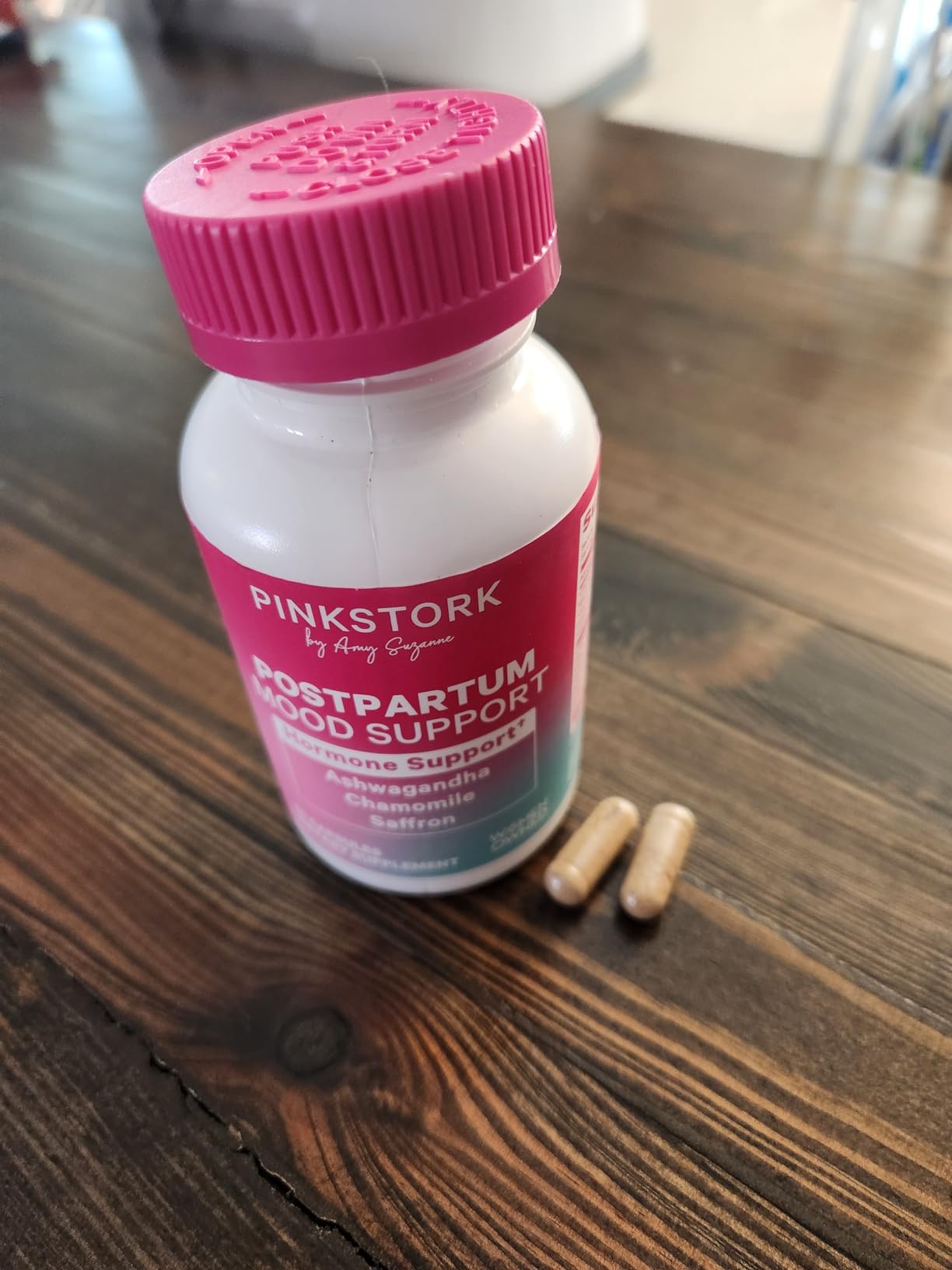 Pink Stork Postpartum Mood Support - Postnatal Hormone Balance for Women - Breastfeeding Friendly - Stress & Cognitive Support, New Mom Essentials - Ashwagandha, Chamomile, Vitamin D, 60 Capsules customer photo 2