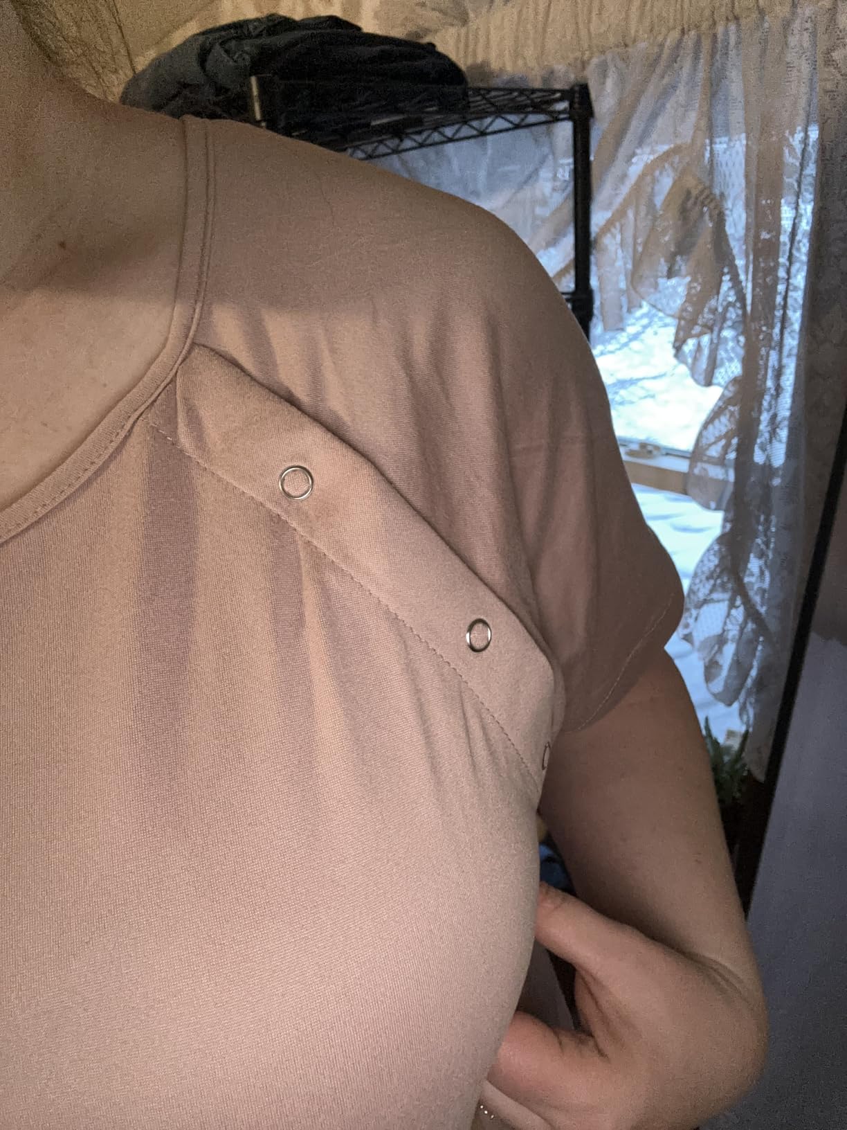 Ekouaer Women's Nursing/Delivery/Labor/Hospital Nightdress Short Sleeve Maternity Nightgown with Button S-XXL customer photo 2