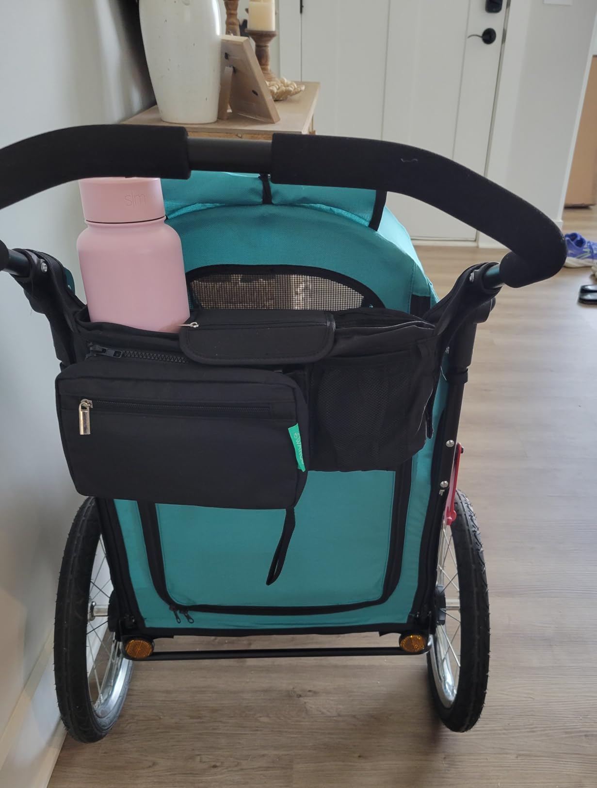 Swanoo Stroller Caddy Organizer With Cup Holder, Non Slip Straps Bag for Phone, Pet Stroller Accessories, Universal Fits Uppababby Vista v2 Wonderfold Wagon, Doona and More customer photo 2