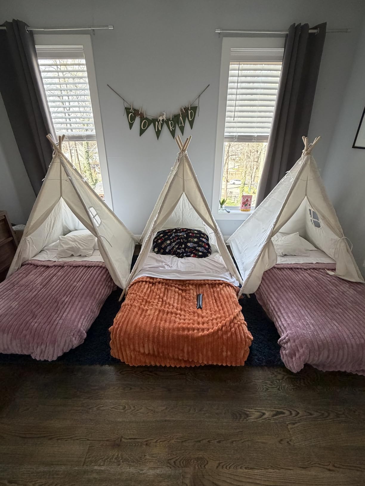 wilwolfer Kids Teepee Tent for Girls or Boys with Carry Case, Foldable Play Tent for Toddler Suit for Indoor and Outdoor Play, Portable Kids Playhouse Children Tent (Mat not Included) customer photo 2