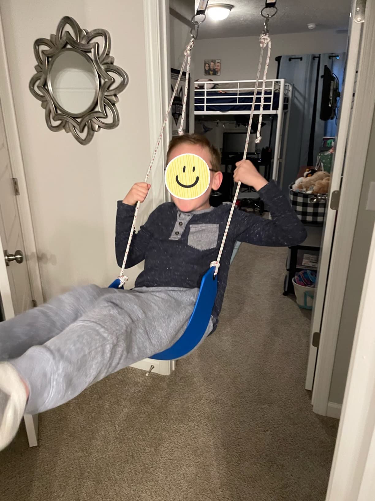DreamGYM Doorway Swing Kit - Indoor Swing for Kids with Blue Belt Swing customer photo 1