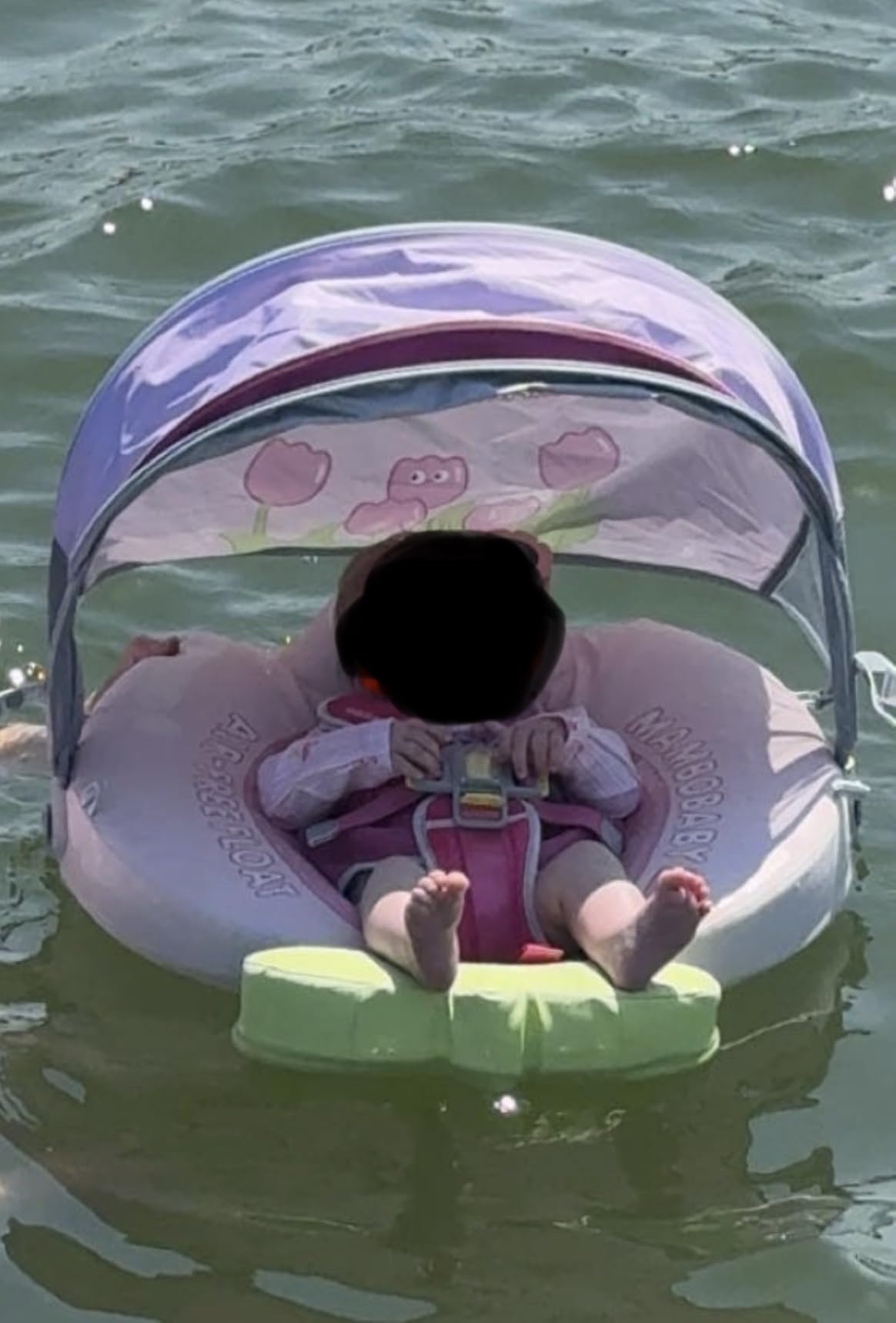 Mambobaby Float with Canopy and Tail New Upgraded Non-Inflatable Baby Pool Float Mambo Float Swim Trainer Solid Infant Swim Float Adjustable Pearl Foam Baby Swim Ring customer photo 1