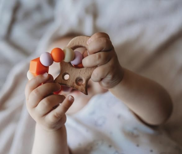 Penta Angel 10Pcs Wood Teething Rings Pain Relief Natural Wood Teething Toys Wooden Teether Animals for Infant Toddler, Turtles Swallows Dolphins Starfish Pigeons Birds Woodpeckers Fish Turtle customer photo 1