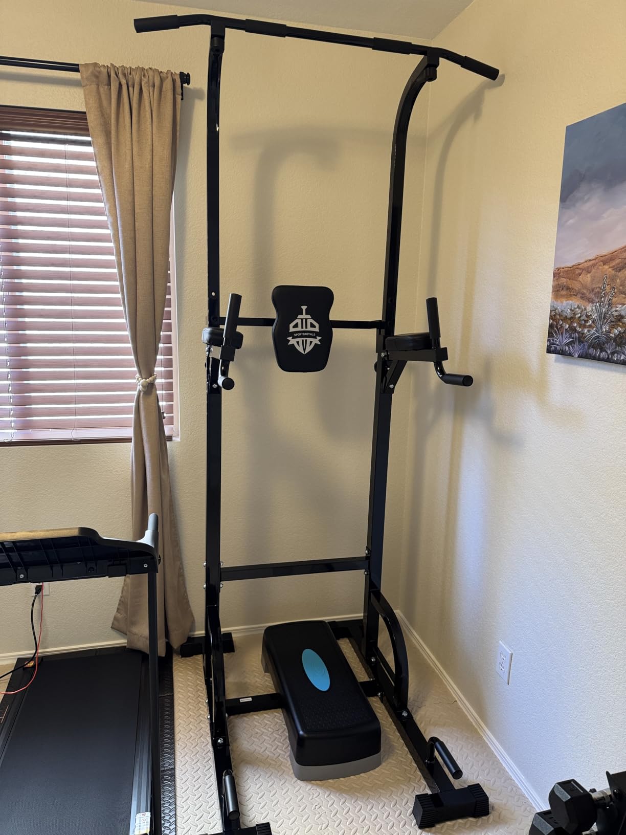 Sportsroyals Power Tower Pull Up Bar Station, 450LBS Stable Pull Up Dip Station for Home Gym Strength Training Equipment customer photo 1