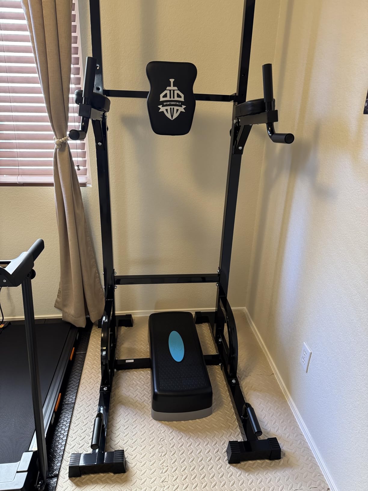 Sportsroyals Power Tower Pull Up Bar Station, 450LBS Stable Pull Up Dip Station for Home Gym Strength Training Equipment customer photo 2