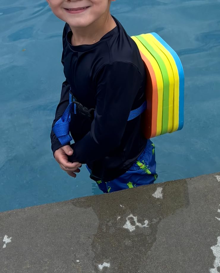SWIMEE Back Float Safety Swim Trainer Swimming Bubble Belt with Adjustable 3 Layers Swim Belts Comfortable Waterproof Floaties Device for Kids Toddler Swimming Floats (10lb-60lb) customer photo 2