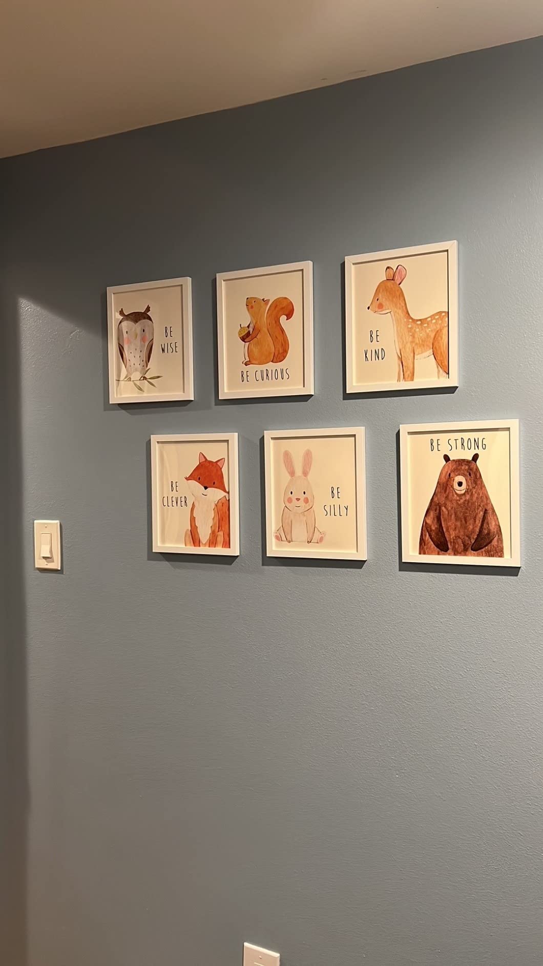 Set of 6 Baby Animal Nursery Wall Art Prints - Cute & Inspirational Decor for Baby Girls & Boys, Kids Room, Playroom, Nursery - Unframed 8x10 Inch Posters - Woodland Animal Nursery Decor customer photo 1