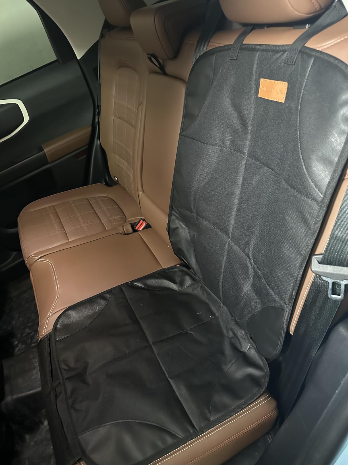 SMART ELF Car Seat Protector, 2Pack Seat Protector Protect Child Seats with Thickest Padding and Non-Slip Backing Mesh Pockets for Baby and Pet, Sedan SUV Truck (Black) customer photo 2