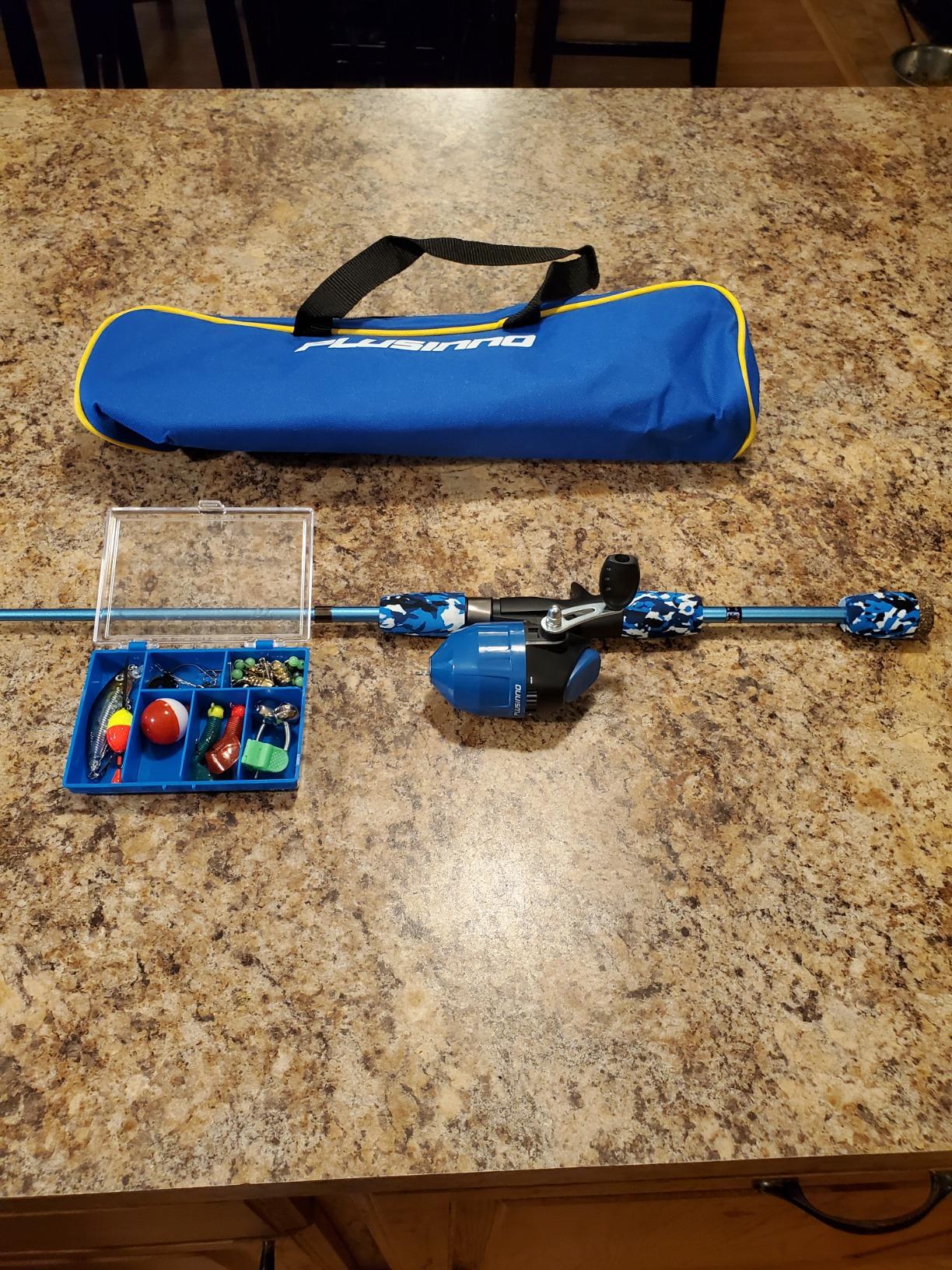 PLUSINNO Kids Fishing Pole with Spincast Reel Telescopic Fishing Rod Combo Full Kits for Boys, Girls, and Adults customer photo 2