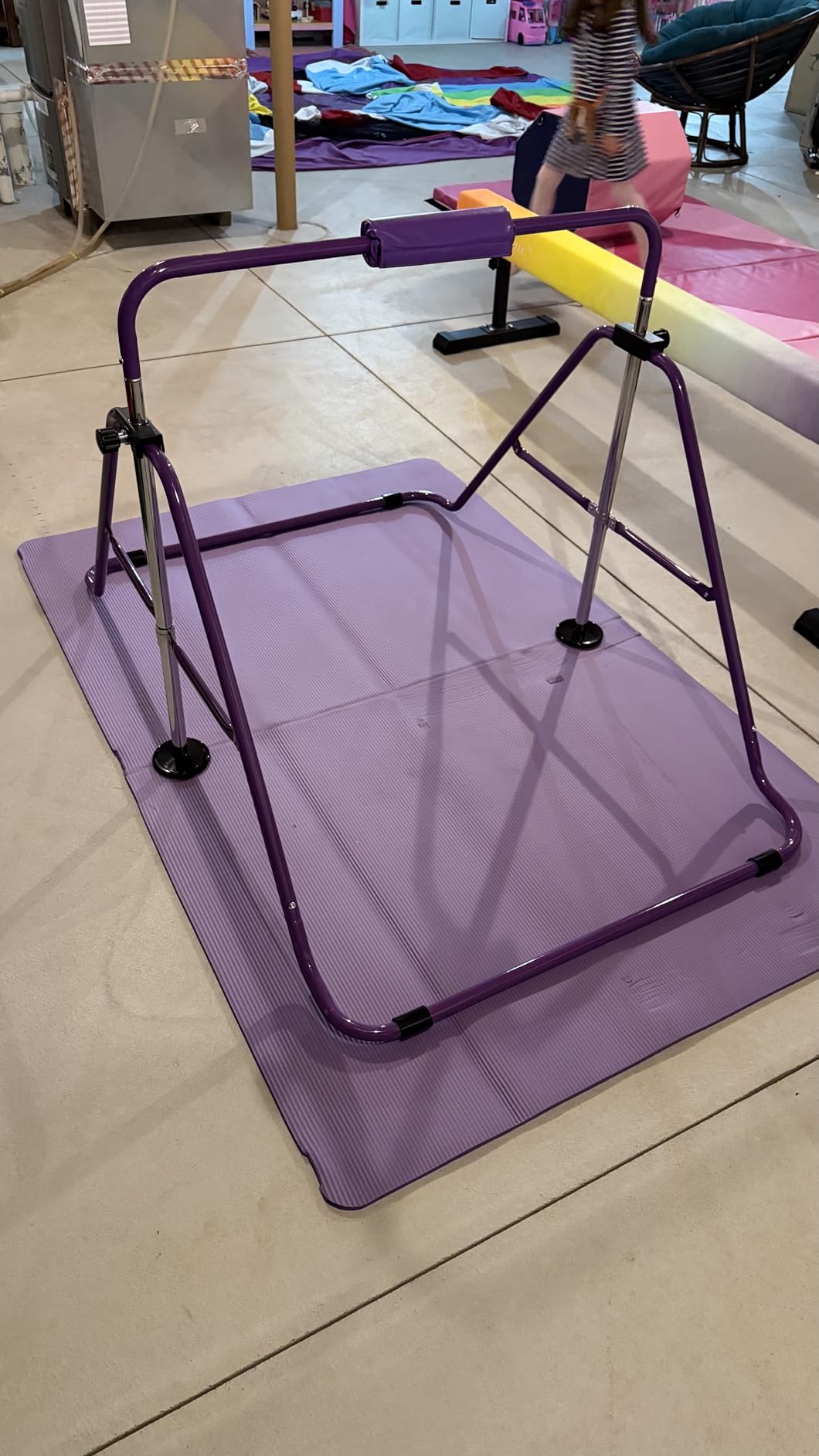Safly Fun Foldable Gymnastics Bar for Kids, Adjustable 35-51, Sturdy 145 lbs Capacity, Easy-to-Assemble, Gymnastics Equipment for Kids for Indoor/Outdoor Training customer photo 1