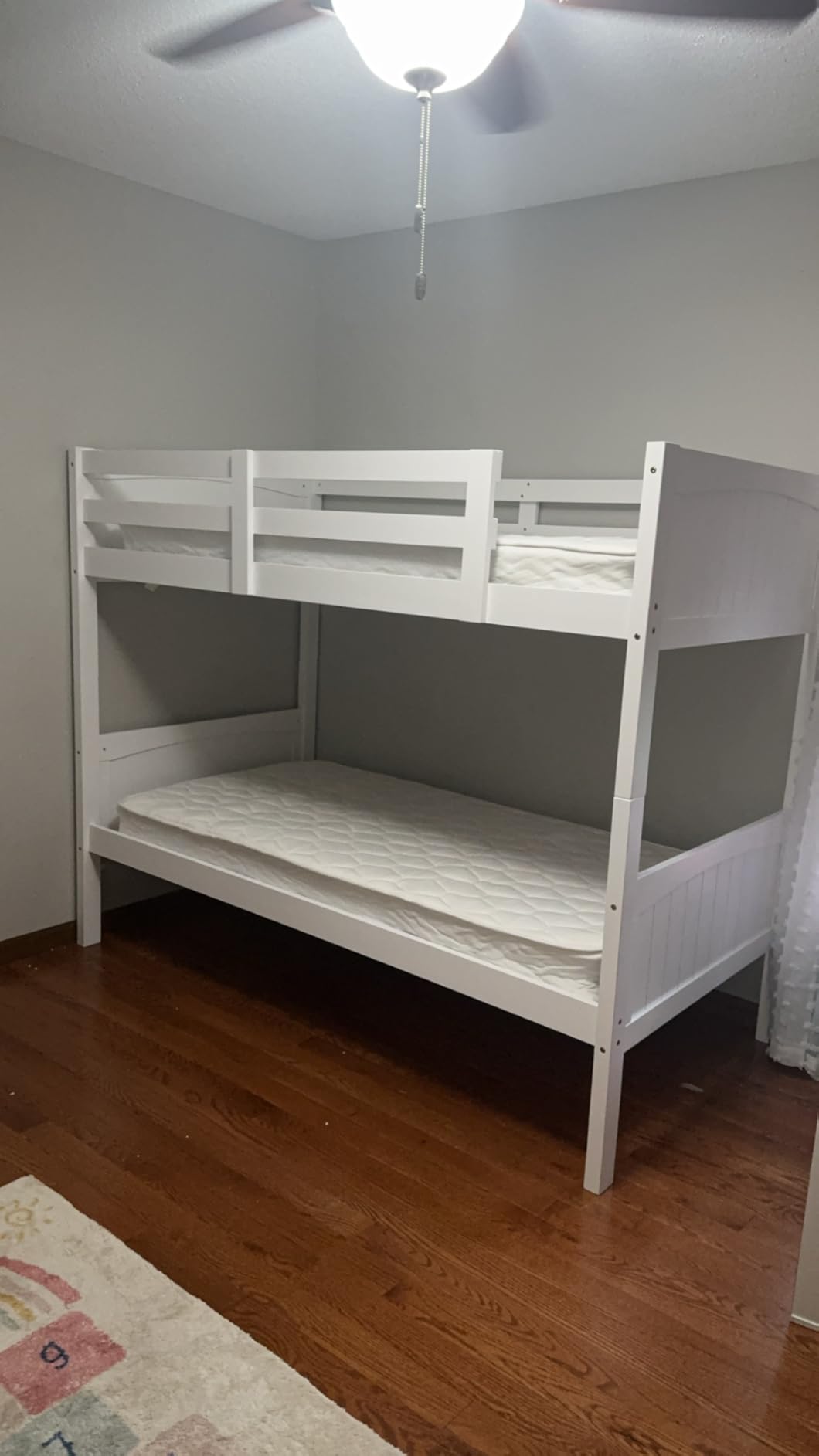 Costzon Wood Twin Over Twin Bunk Beds Convertible 2 Individual Twin Beds for Kids Children, Solid Rubberwood Bunk Bed with Ladder and Safety Rail (Espresso) customer photo 1