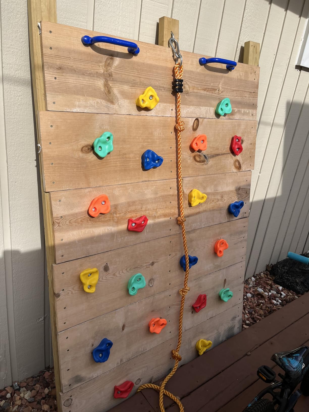 Rainbow Craft DIY Monkey Rock Climbing Holds for Kids - Wall Climbing Rocks of 20pc Rock Wall Holds, 2pc Handles & 1pc 8ft Knotted Climbing Rope - Kids Rock Climbing Holds Rock Wall Climbing Kit customer photo 2