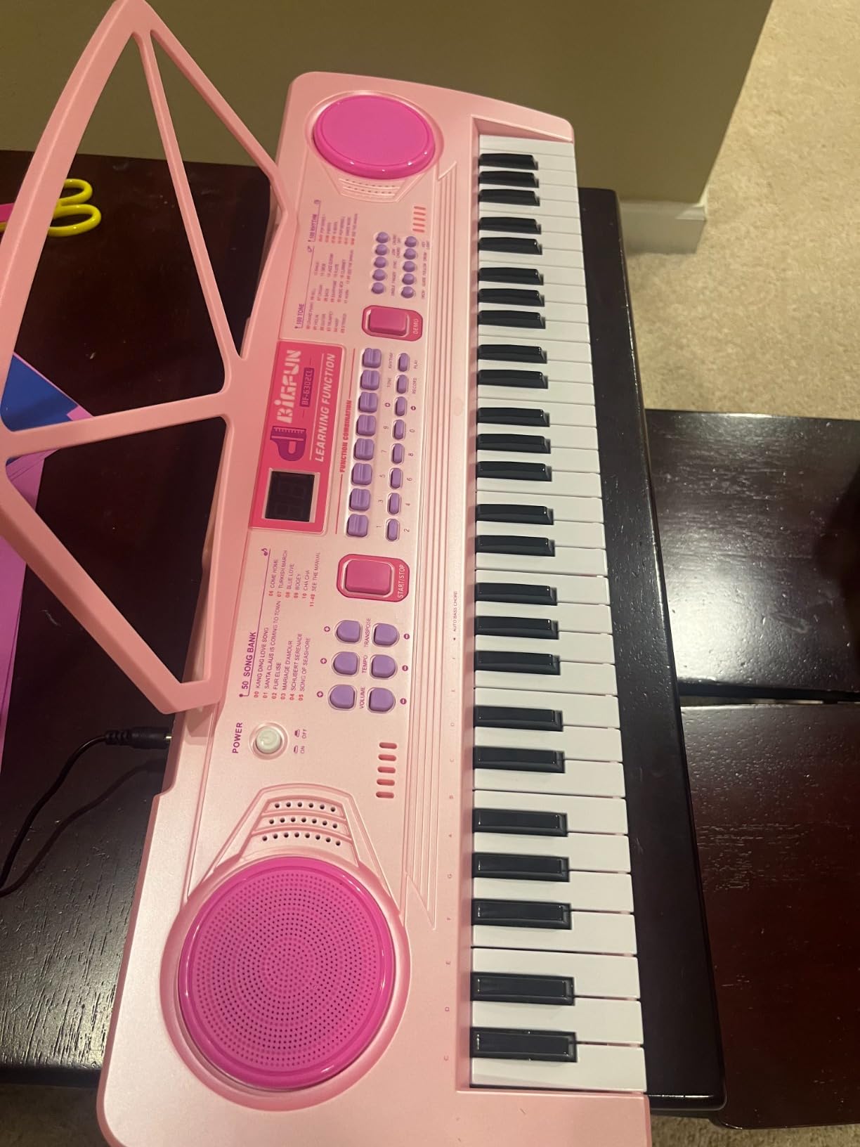 WOSTOO 61 Key Piano Keyboard for Kids, Portable 24.6-Inch Electronic Digital Piano with Follow Teaching Mode, Music Stand, Microphone & Recording, Educational Musical Instrument for Beginners customer photo 1