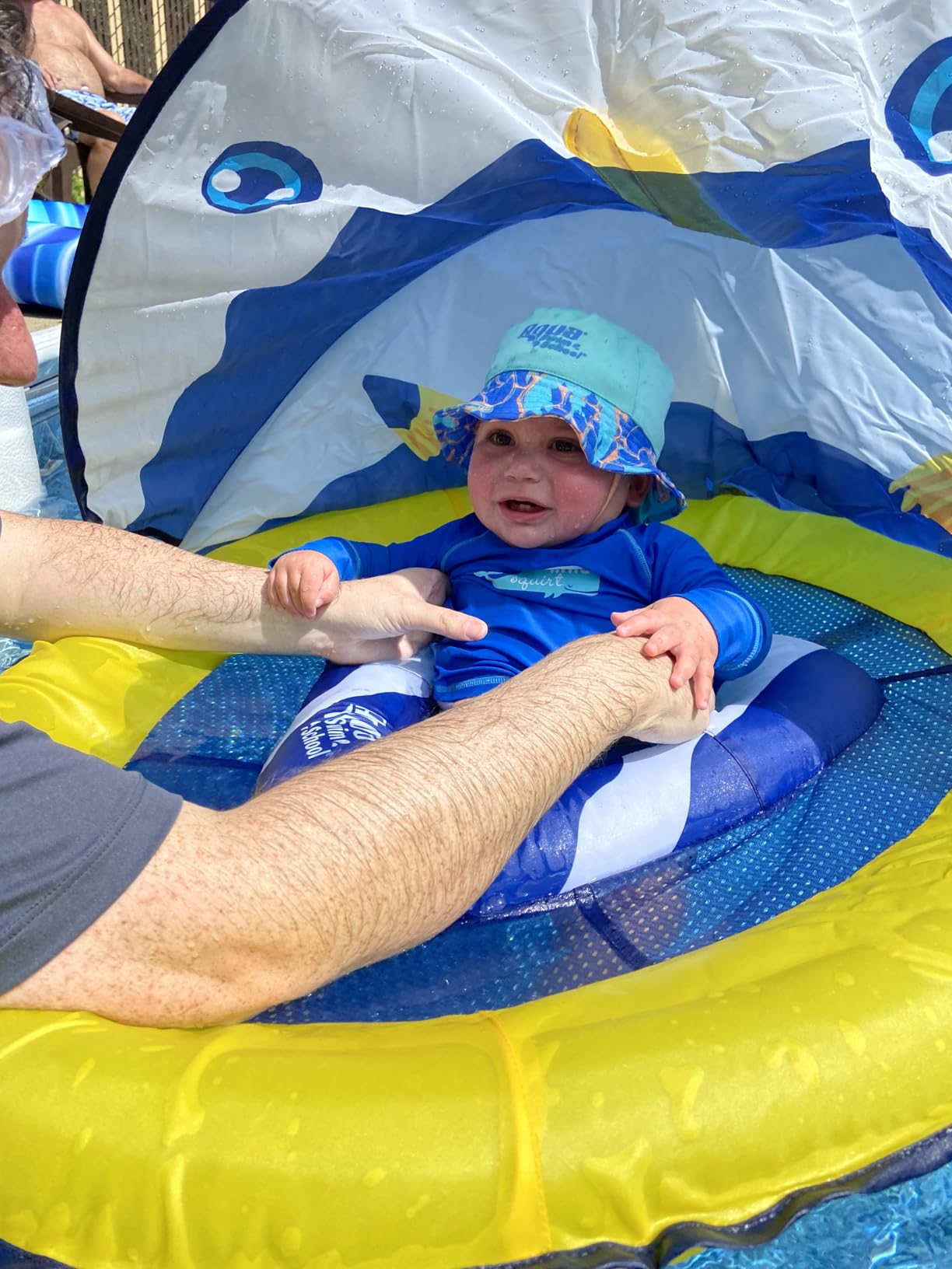 SwimSchool Infant Baby Pool Floats, Free Swimming, Super Buoyant - Ages 6-24 Months - Multiple Colors/Styles - Adjustable Canopies and Seats, Splash & Play Baby Floaties customer photo 2