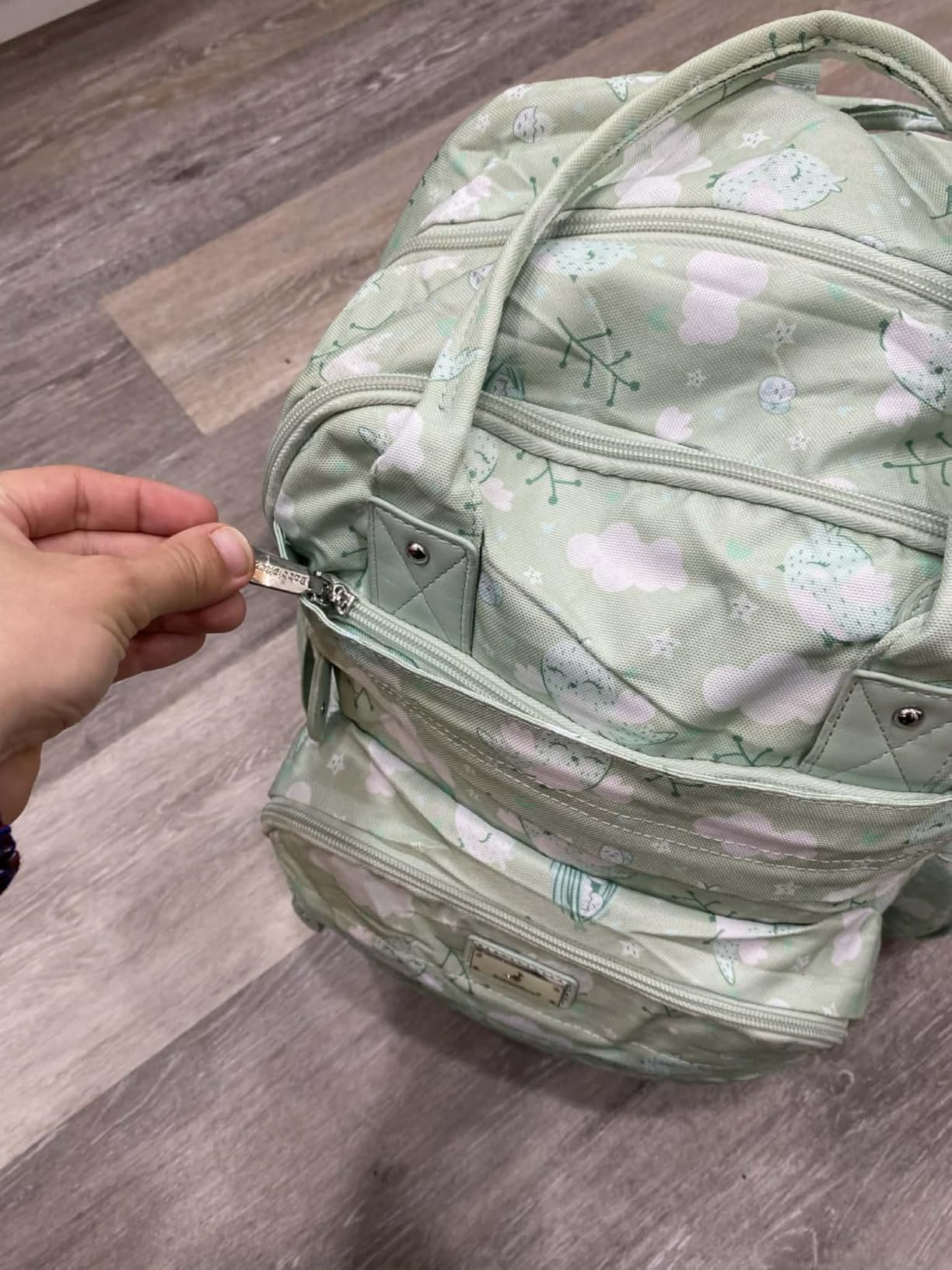 BabbleRoo Diaper Bag Backpack - Baby Essentials Travel Tote - Multi Function Water Resistant Diaper Bag, Travel Essentials Baby Bag with Changing Pad, Stroller Straps & Pacifier Case - Dark Gray customer photo 2