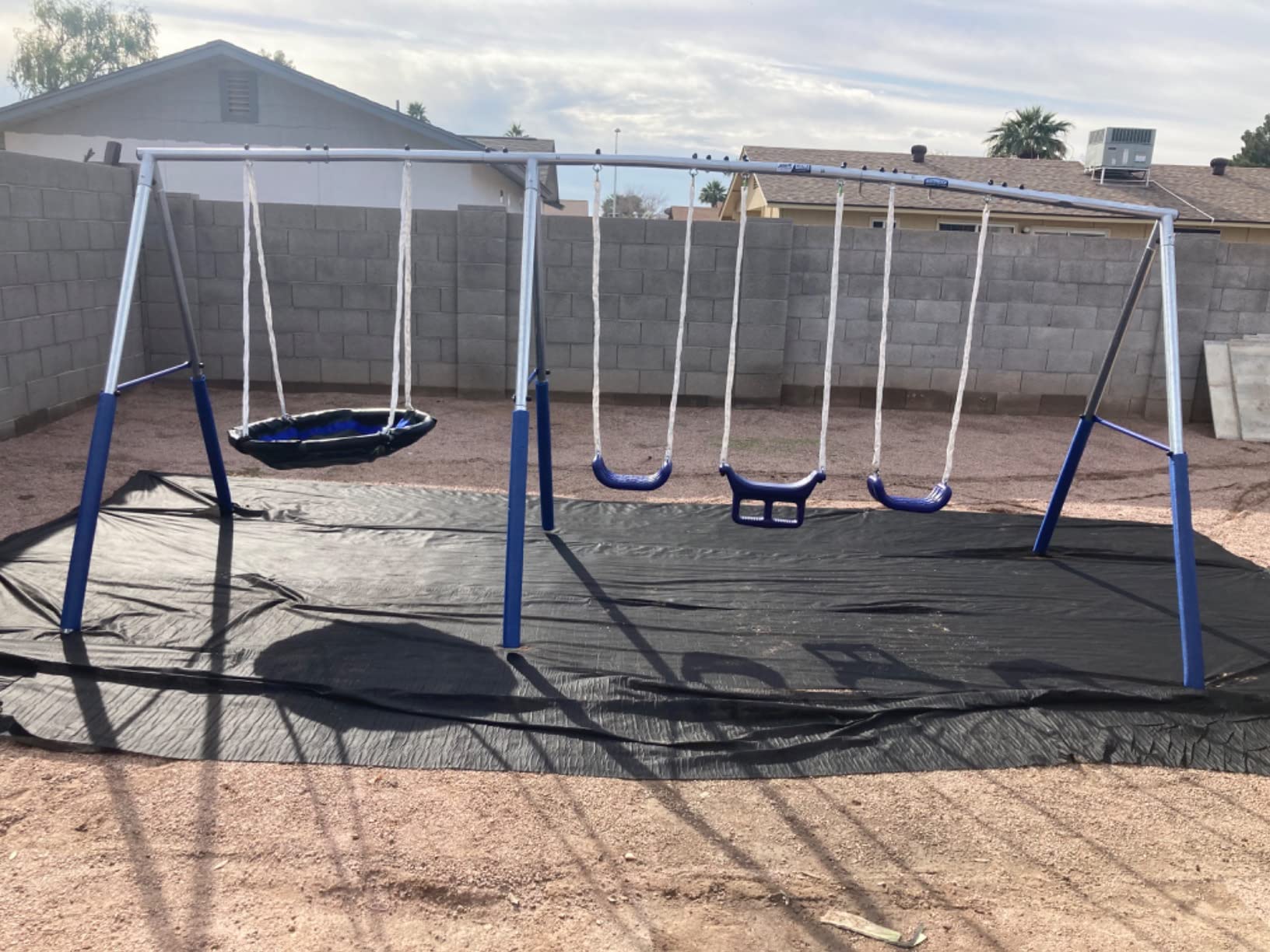 Fun Forever with 6' Wave Slide - 8 User / 6 Station Easy Assembly Galvanized Metal Backyard Play Kids Swing Set. 192
