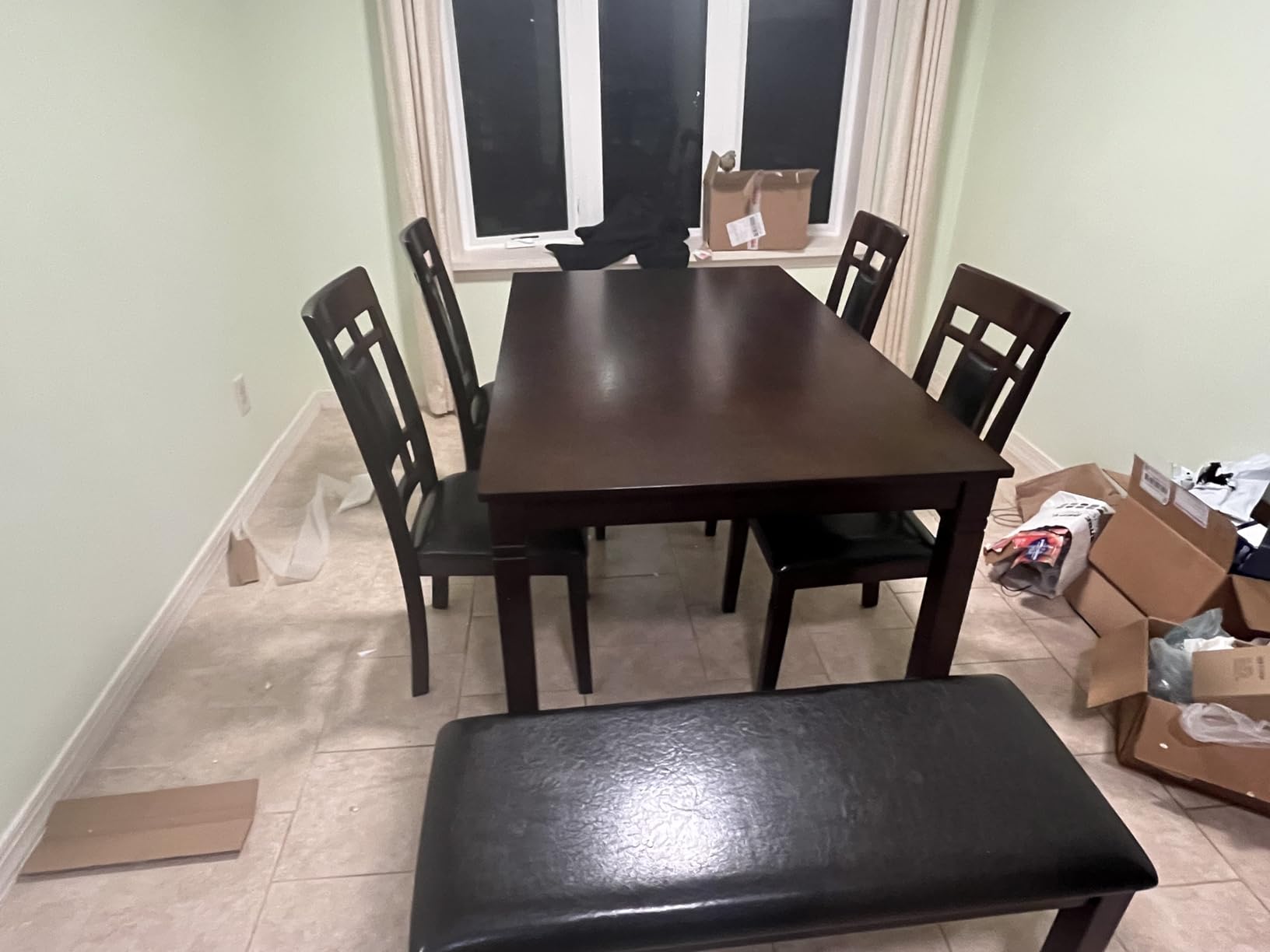 Signature Design by Ashley Bridson Dining Table Set For 6 With Bench, Wood 6-Piece Kitchen Table And Chairs With Upholstered Seats, Transitional Charcoal Gray Dining Room Collection customer photo 2