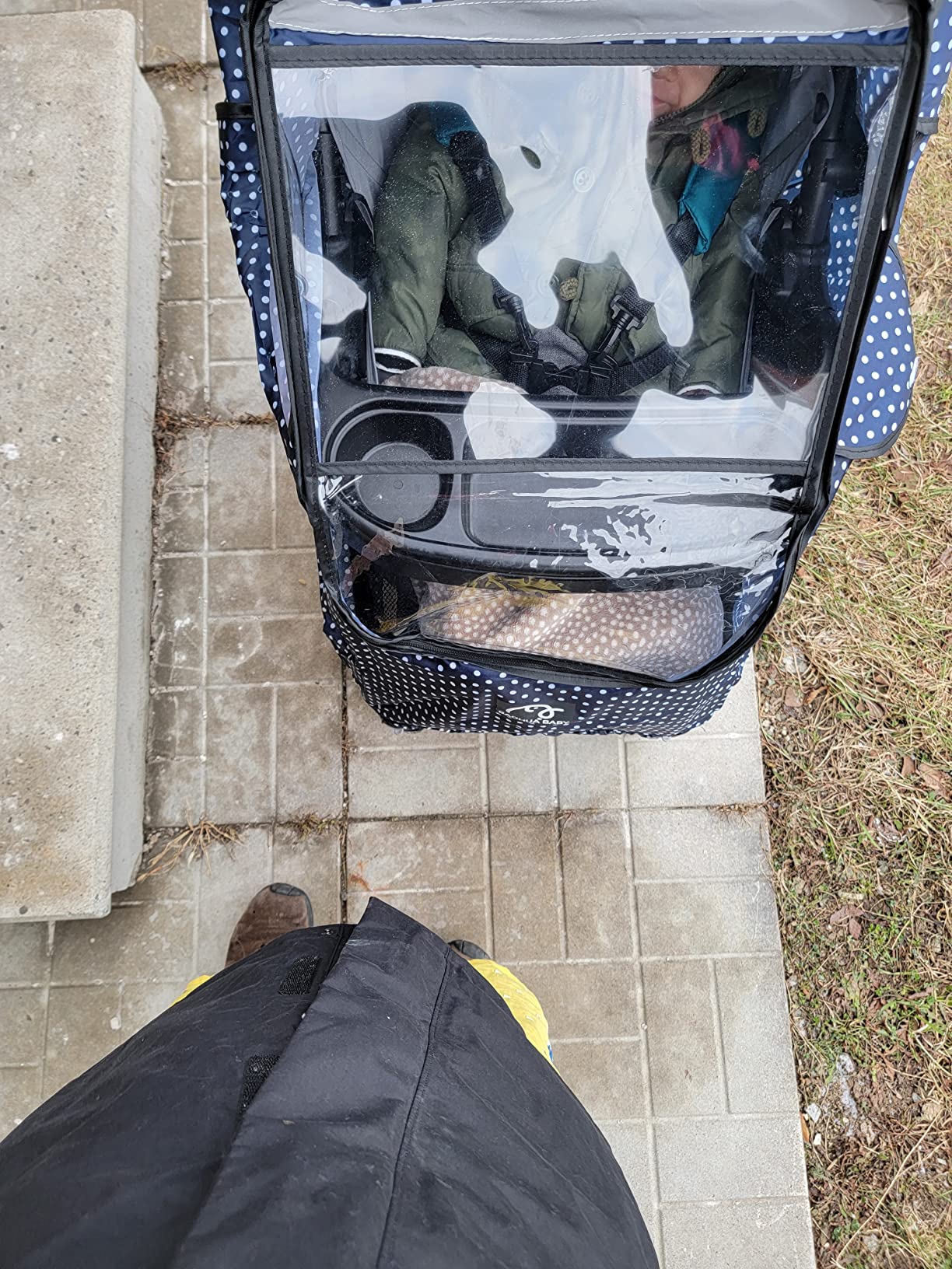 Stroller Rain Cover,Stroller Cover for Winter,Universal Stroller Accessory,Waterproof, Windproof, Ventilation, Sun Protection, Protect from Rain Wind Snow,Cold,Baby Travel Weather Shield customer photo 1