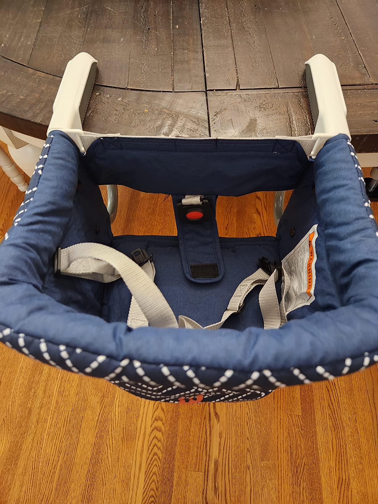 MTWML Hook On High Chair with Tray, Portable Baby High Chair that Attaches to Table, Clip On Fast Table Seat for Babies and Toddlers. Baby Feeding Seat for Dining Tables and Counter (Stripe-Black) customer photo 1