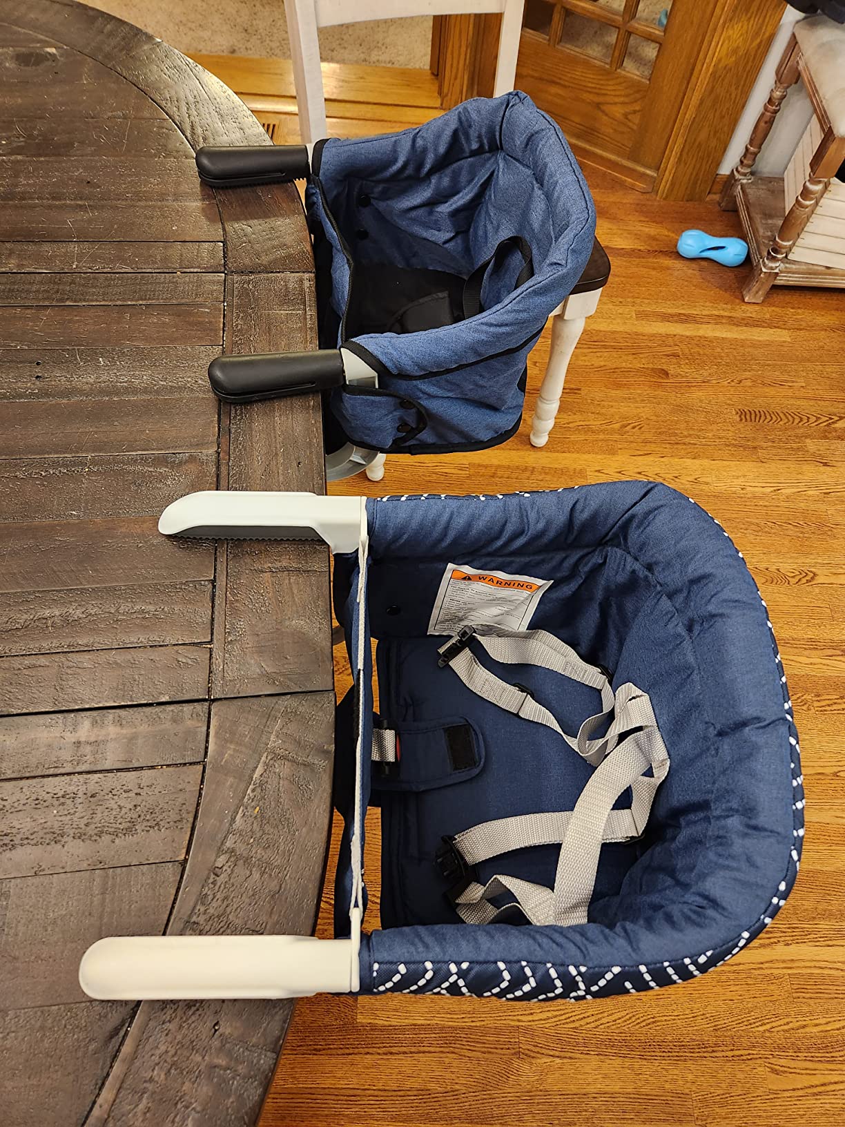 MTWML Hook On High Chair with Tray, Portable Baby High Chair that Attaches to Table, Clip On Fast Table Seat for Babies and Toddlers. Baby Feeding Seat for Dining Tables and Counter (Stripe-Black) customer photo 2