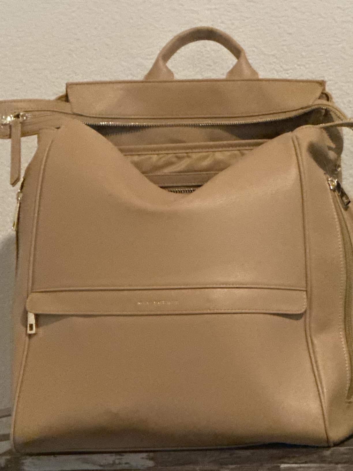 MIA + SOPHIA Leather Diaper Bag Backpack with USB Charging port, Changing Pad, Stroller Straps (Black Mia) customer photo 2
