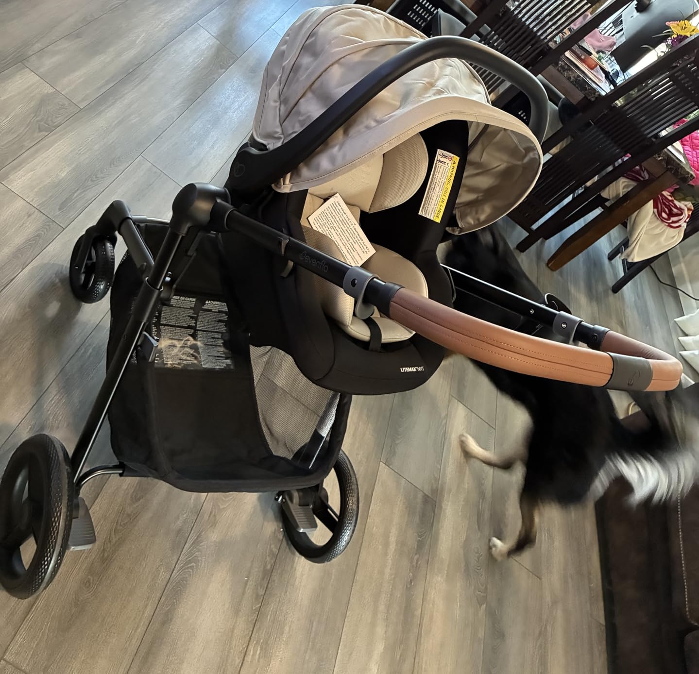 Evenflo Pivot NXT Travel System with LiteMax NXT Infant Car Seat (Latte Tan) customer photo 1