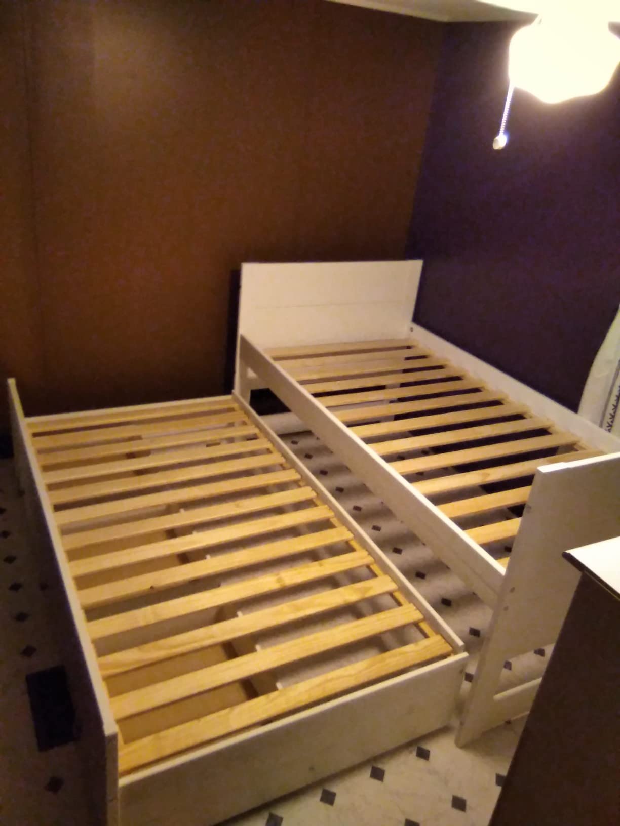 Bedz King Twin Captains Bed with Twin Trundle and 3 Built in Drawers, Breezy Blue customer photo 1