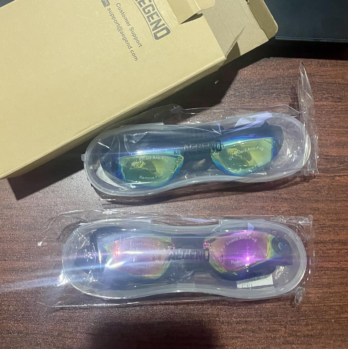 Aegend Swim Goggles for Kids Youth 3-14 Anti-Fog Anti-UV Comfort Fit Goggles for Swimming customer photo 1