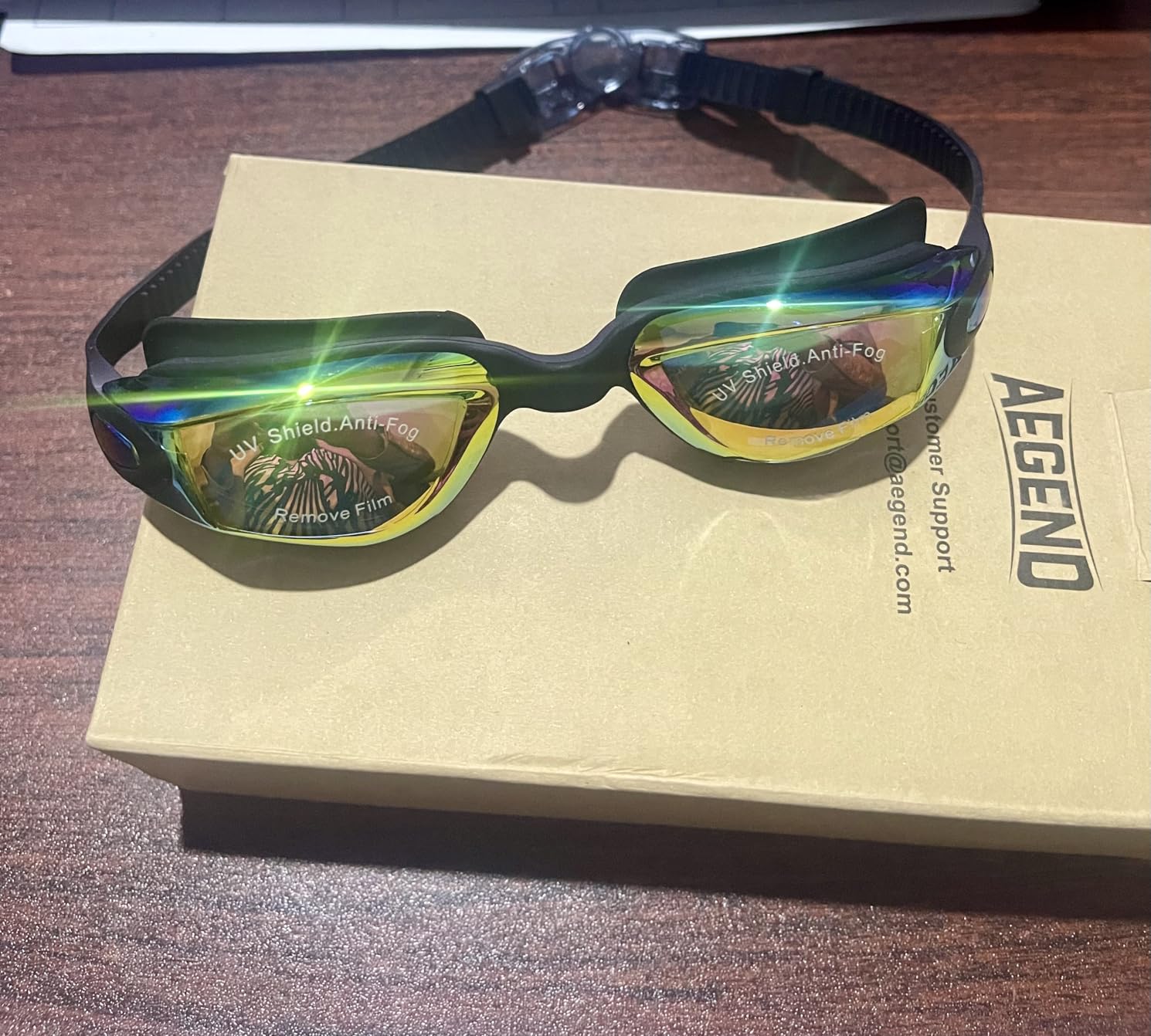 Aegend Swim Goggles for Kids Youth 3-14 Anti-Fog Anti-UV Comfort Fit Goggles for Swimming customer photo 2