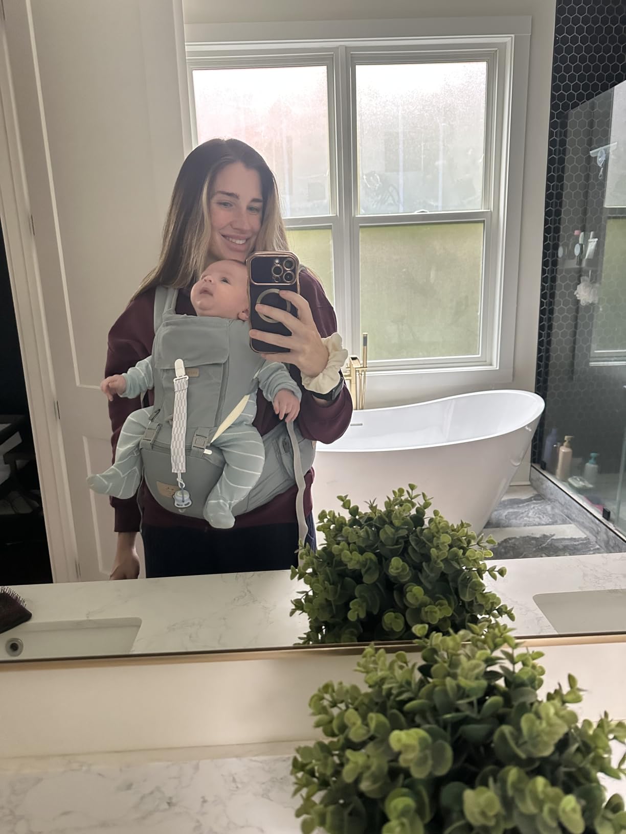 FRUITEAM 6-in-1 Baby Carrier with Waist Stool/Hip Seat for Breastfeeding, One Size Fits All - Adapt to Newborn, Infant & Toddler (Blue) customer photo 1