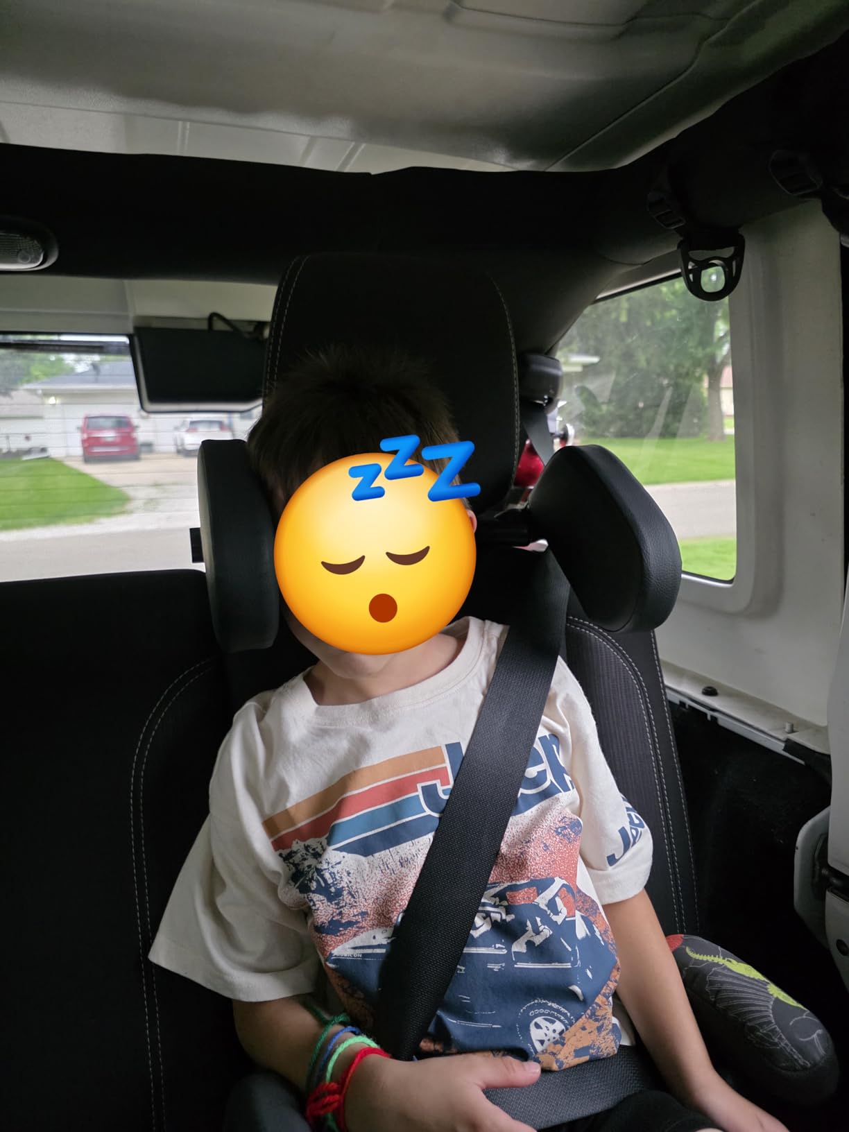 JZCreater Car Headrest Pillow, 180 Degree Adjustable Head Neck Support Pillow, U-Shaped, Travel Sleeping Car Headrests, Only for Car Seat Headrest with 2 Metal Poles customer photo 2
