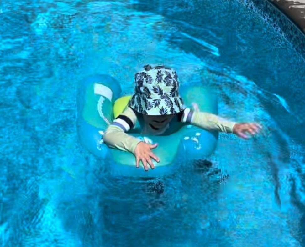 Baby Swimming Float Kids Inflatable Swim Ring with Safety Support Bottom Swimming Pool Accessories for 3-36 Months customer photo 2