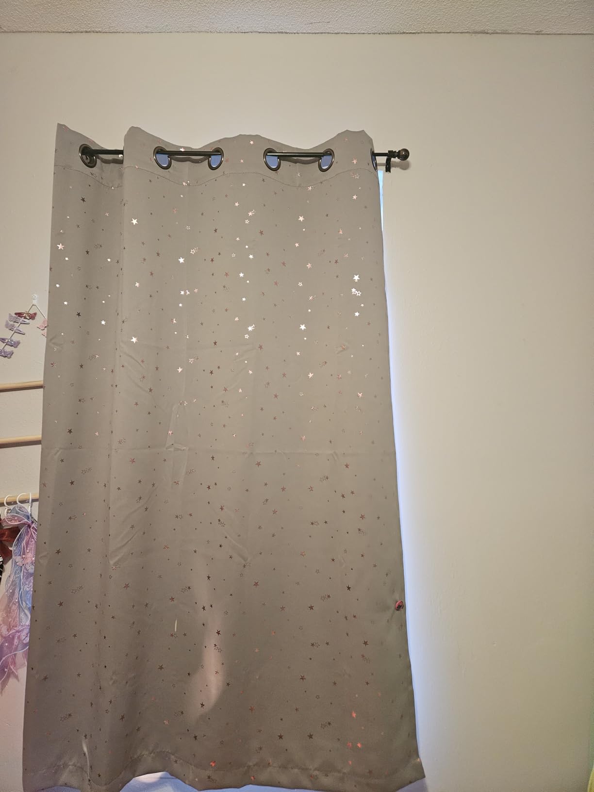 H.VERSAILTEX Blackout Star Curtains for Kids Room Boys Girls Twinkle Silver Stars Thermal Insulated Cute Thick Soft Curtain Drapes, Grommet Top, 1 Panel, 52