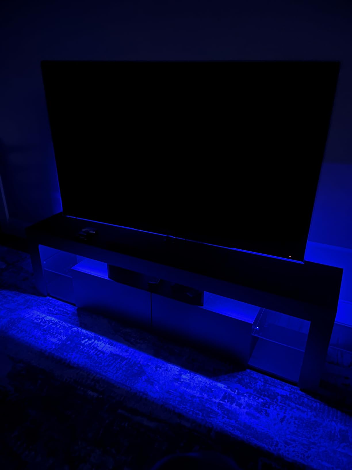 WLIVE 63 inch TV Stand for 50 55 60 65 70 Inch TVs, Modern Entertainment Center with LED Lights & 2 Large Storage Drawers, TV Console Gaming Media Television Stands for Living Room, Bedroom (Black) customer photo 1