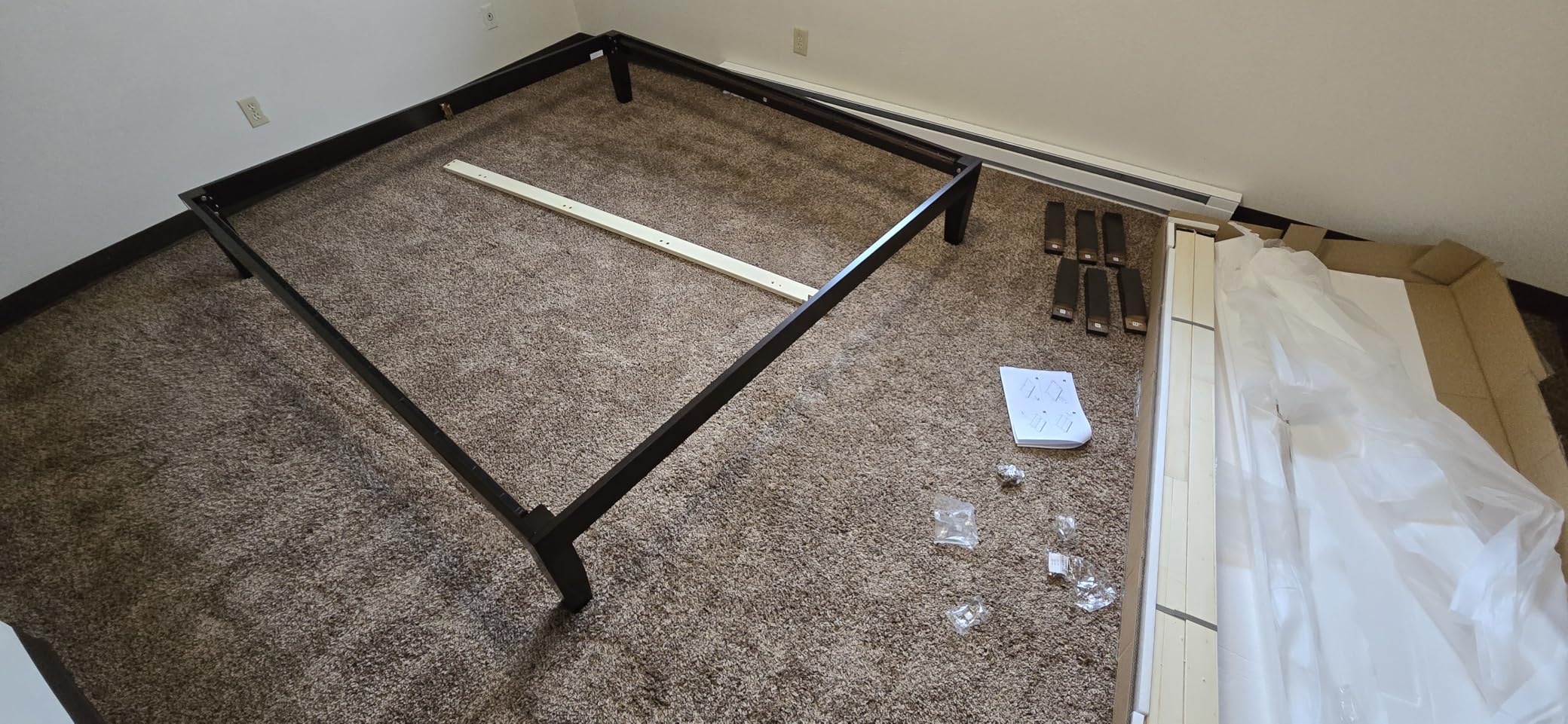 Giantex 14 Inch Twin Wood Platform Bed Frame, Minimalist Style Mattress Foundation with Solid Rubber Wood, Heavy Duty Slat Support, Without Headboard, Easy Assembly, No Box Spring Needed, Natural customer photo 2