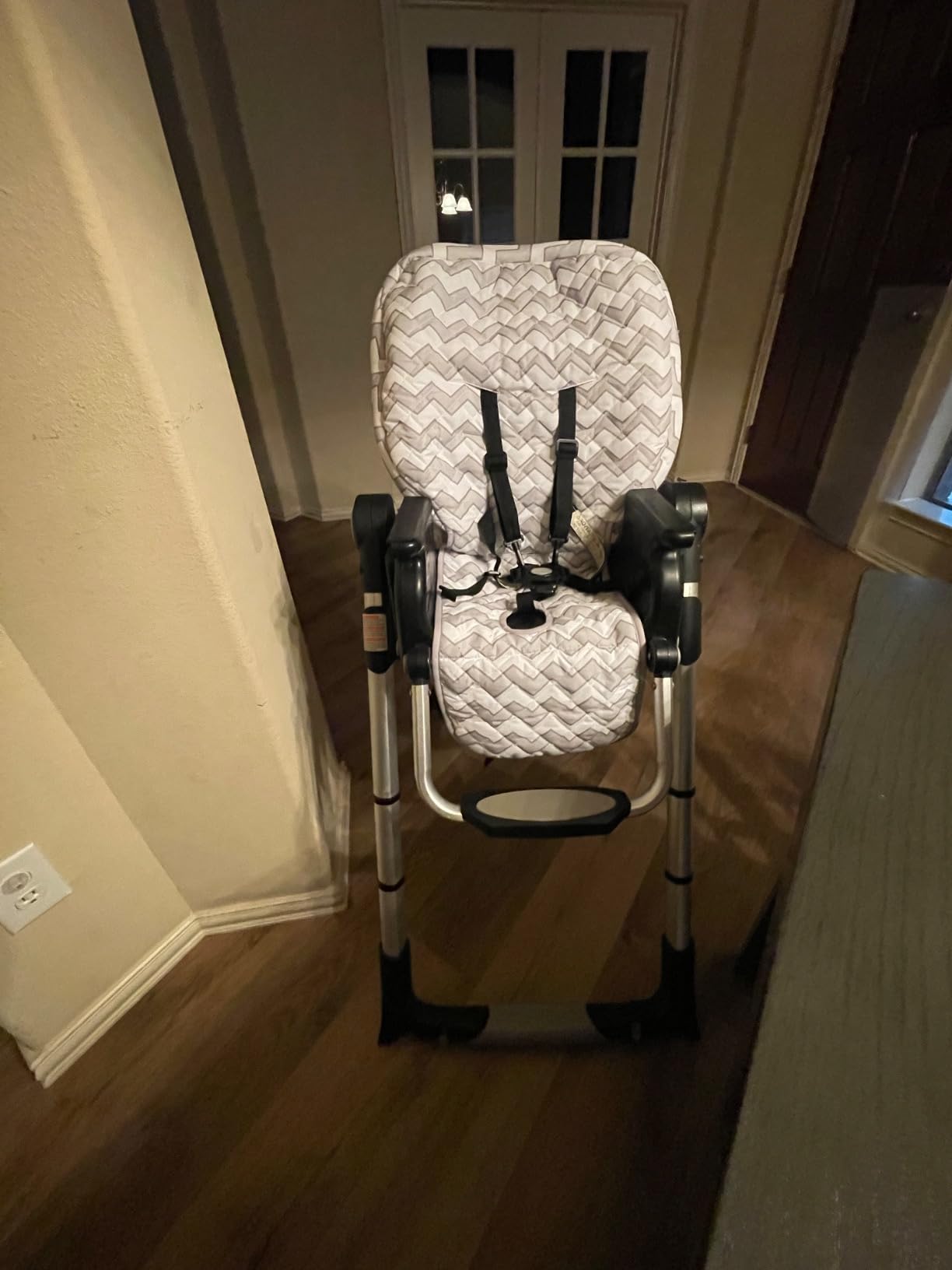 Soft Gray and White Chevron High Chair Pad | Easy to Install Replacement Cushion Fits Most 3-5 Point Harness High Chairs customer photo 2