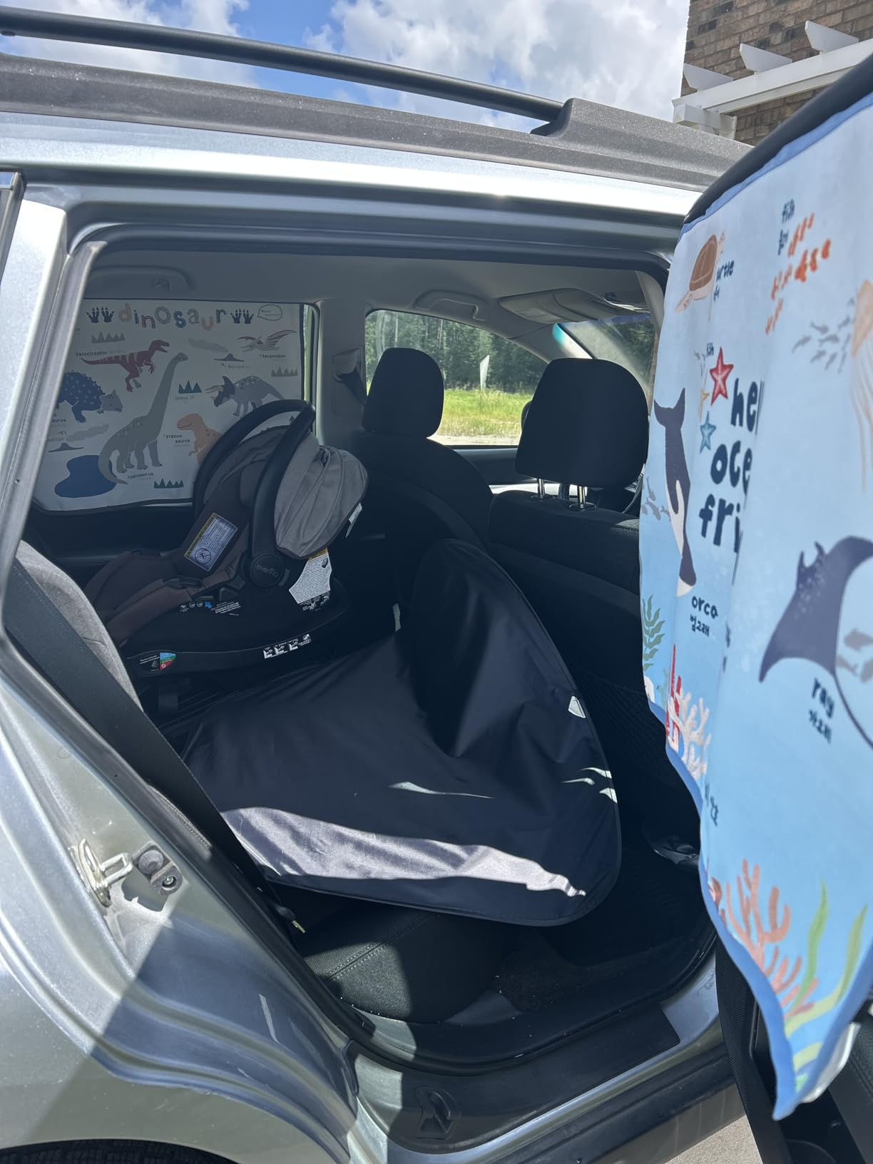 Magnetic Car Sun Shade Curtain for Side Window - Sun Blocker and UV Protector for Baby, Kids, and Pets - Universal Fit with Built-in Magnets for Steel-Framed Door (Be-Kids Alphabet) customer photo 2
