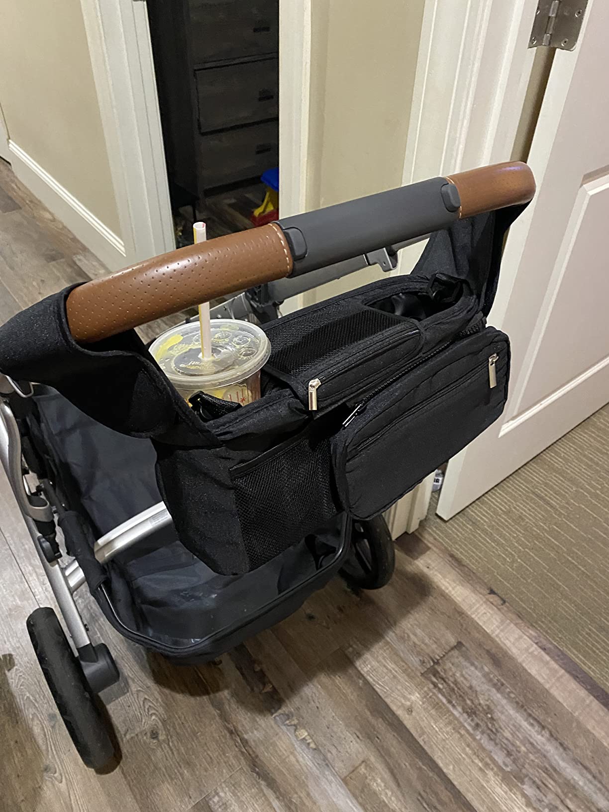 Mestron Universal Stroller Organizer Bag with Insulated Cup Holder - Detachable Zippered Bag & Adjustable Strap, Fits for All Baby Stroller Models like Uppababy, Baby Jogger, Britax, Bugaboo customer photo 1