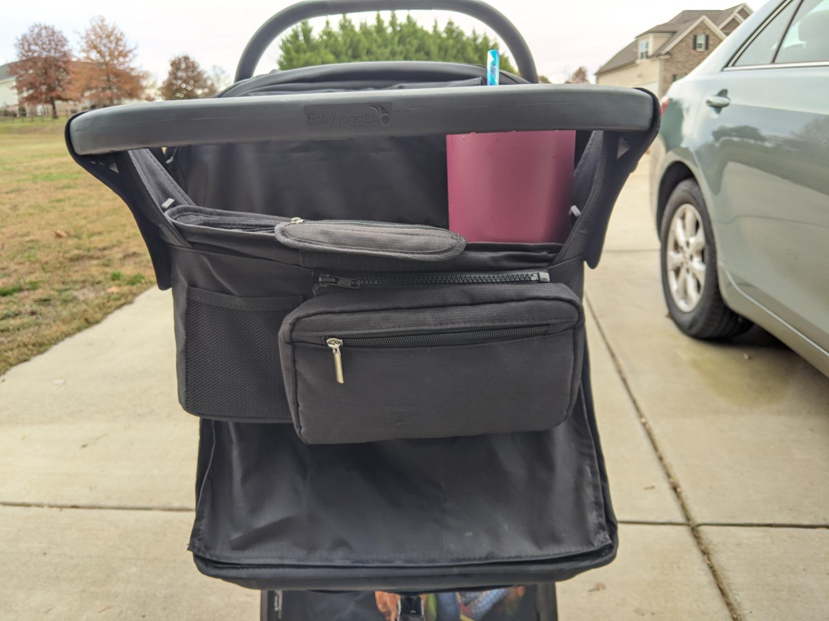 Mestron Universal Stroller Organizer Bag with Insulated Cup Holder - Detachable Zippered Bag & Adjustable Strap, Fits for All Baby Stroller Models like Uppababy, Baby Jogger, Britax, Bugaboo customer photo 2