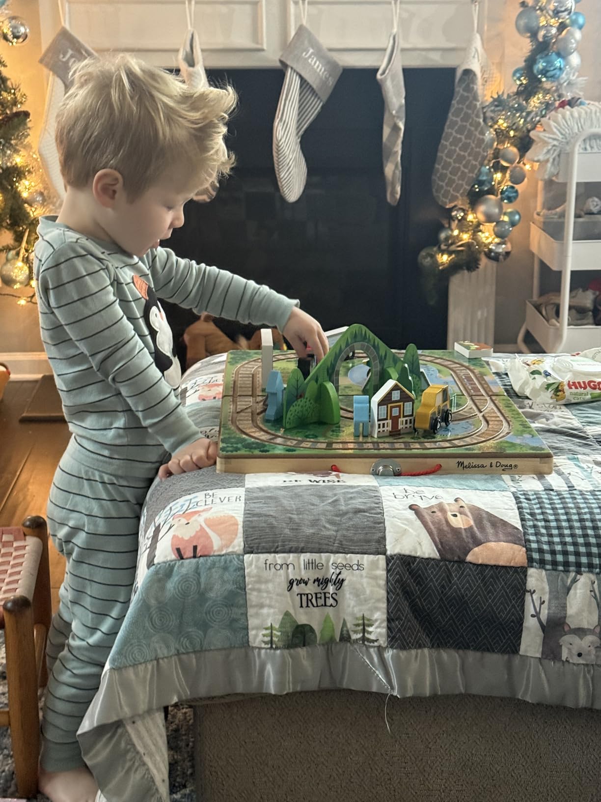 Melissa & Doug 19-Piece Wooden Take-Along Tabletop Kingdom - Carriage, Horse, Unicorn, Dragon, More customer photo 2