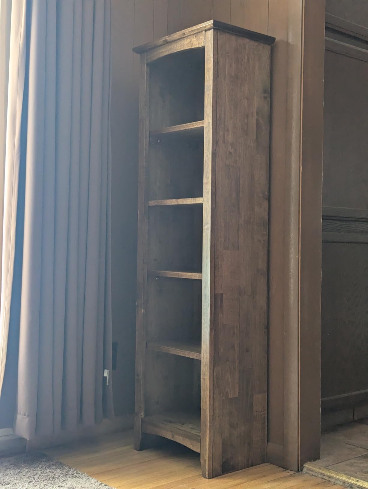 International Concepts Narrow Shaker Bookcase, 60-Inch High, Small Space, Solid Parawood, Unfinished customer photo 1