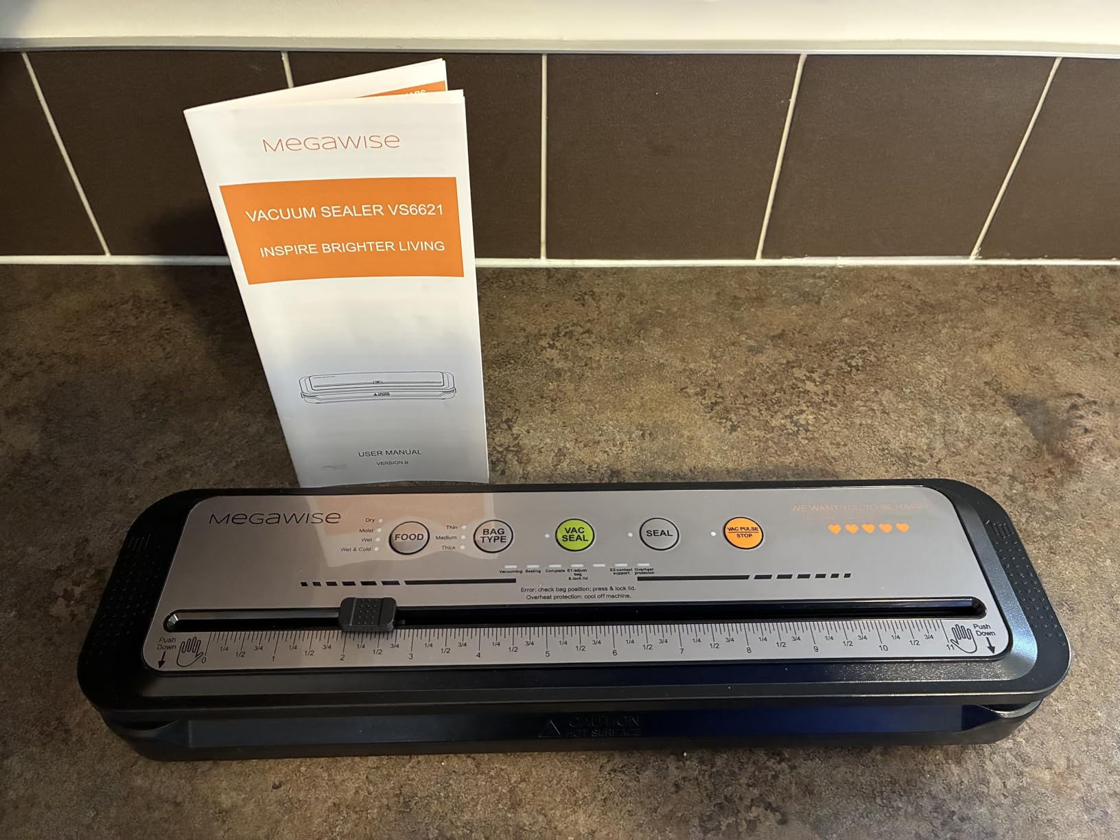 MegaWise Vacuum Sealer Machine | 80kPa Suction Power | Bags and Cutter Included | Compact One-Touch Automatic Food Sealer with External Vacuum System | Dry Moist Fresh Modes for All Saving needs customer photo 1